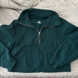 Teal Lululemon Crop Scuba Sweatshirt